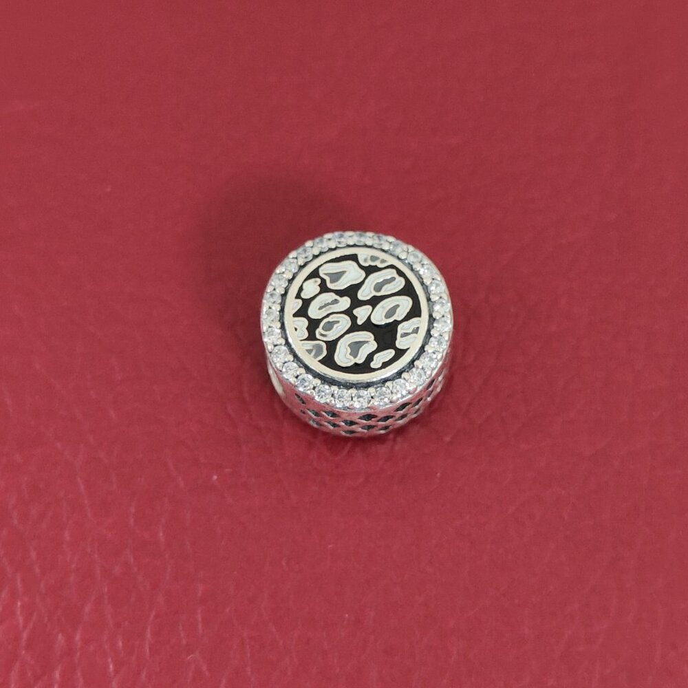 Pandora Black Leopard Print Exclusive Bead Charm S925 Silver with box - Picture 4 of 8